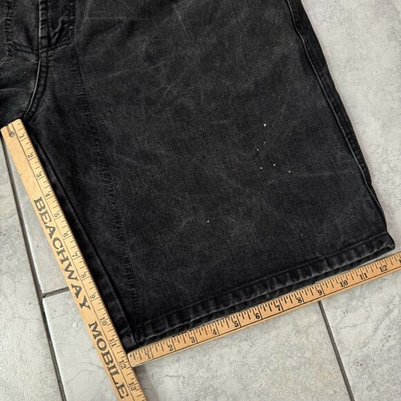 VTG 90s Marithe Francois Girbaud Denim Shorts Mens 40 Black Baggy Hip Hop Goth - Picture 8 of 9